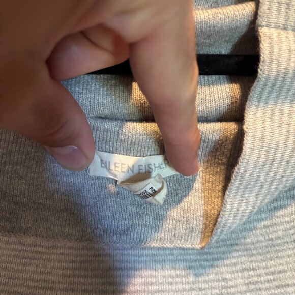 Eileen Fisher Women’s Stripe Mock Neck Top Gray Soft Knit Minimalist – Size Xxs - Picture 4 of 5